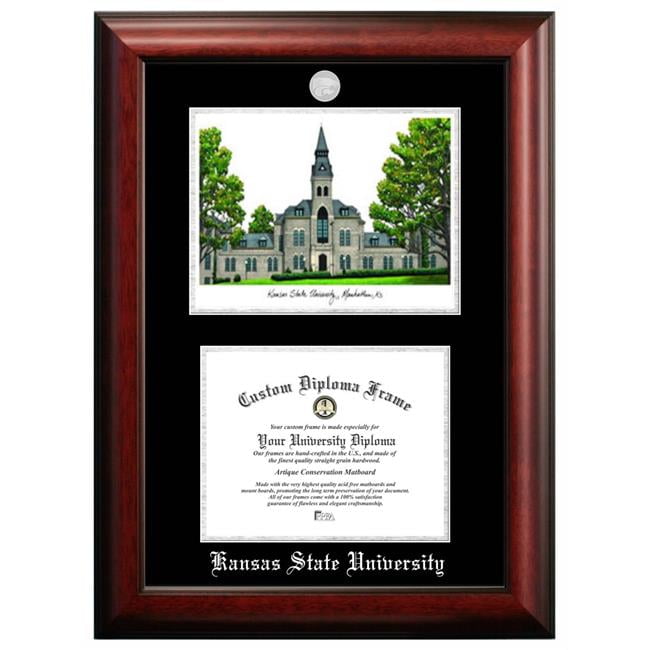 11 x 8.5 in. Kansas State University Silver Embossed Diploma Frame with Lithograph