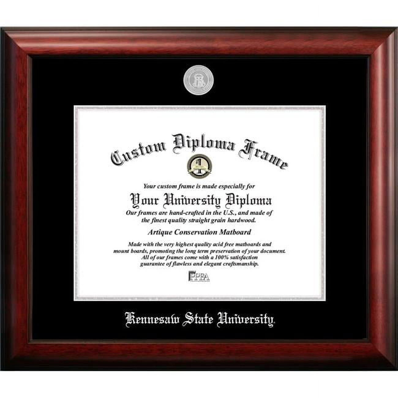 14 x 11 in. Kennesaw State University Silver Embossed Diploma Frame