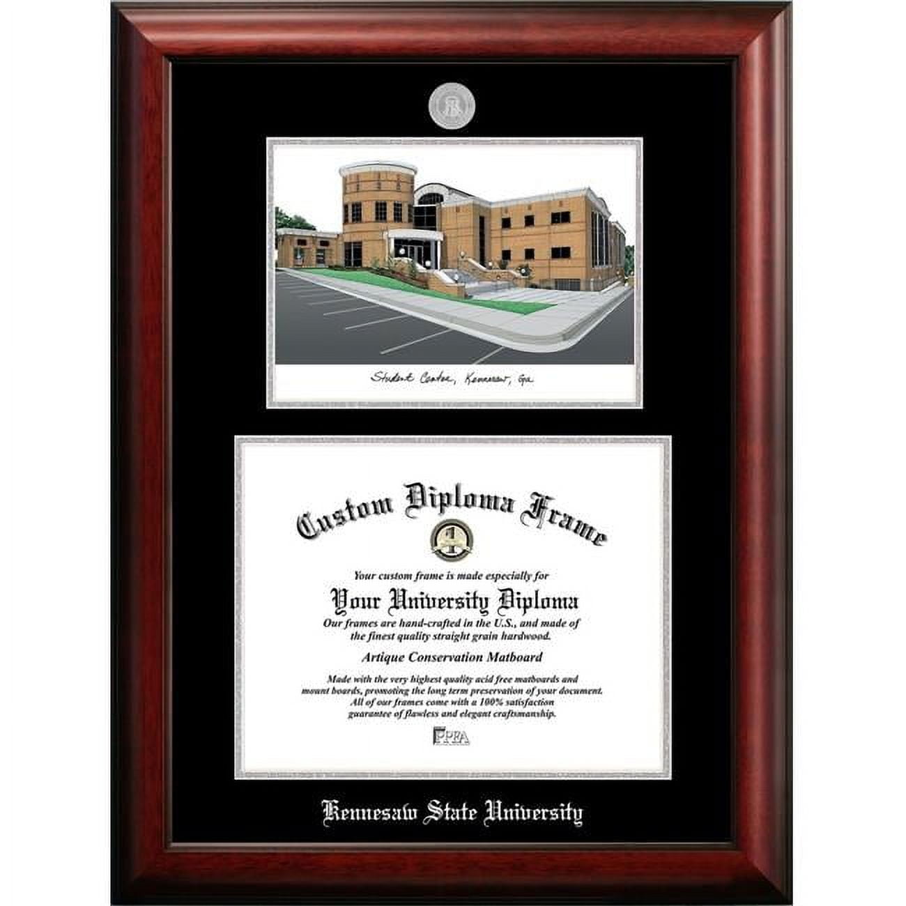 GA986LSED-1411 14 x 11 in. Kennesaw State University Silver Embossed Diploma Frame with Lithograph