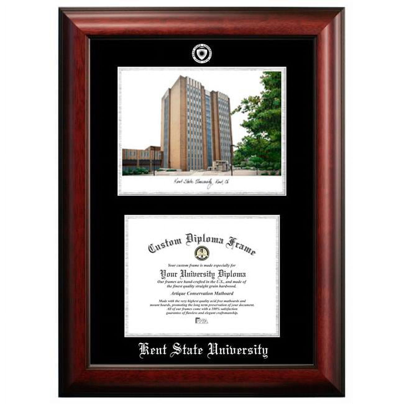 OH989LSED-1185 11 x 8.5 in. Kent State University Silver Embossed Diploma Frame with Lithograph