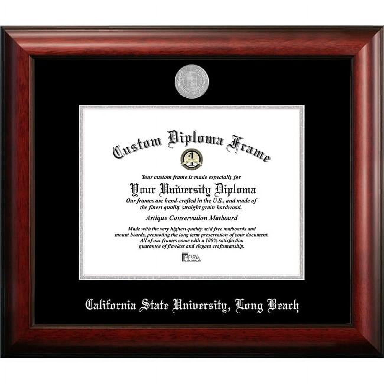 11 x 8.5 in. California State University Long Beach Silver Embossed Diploma Frame