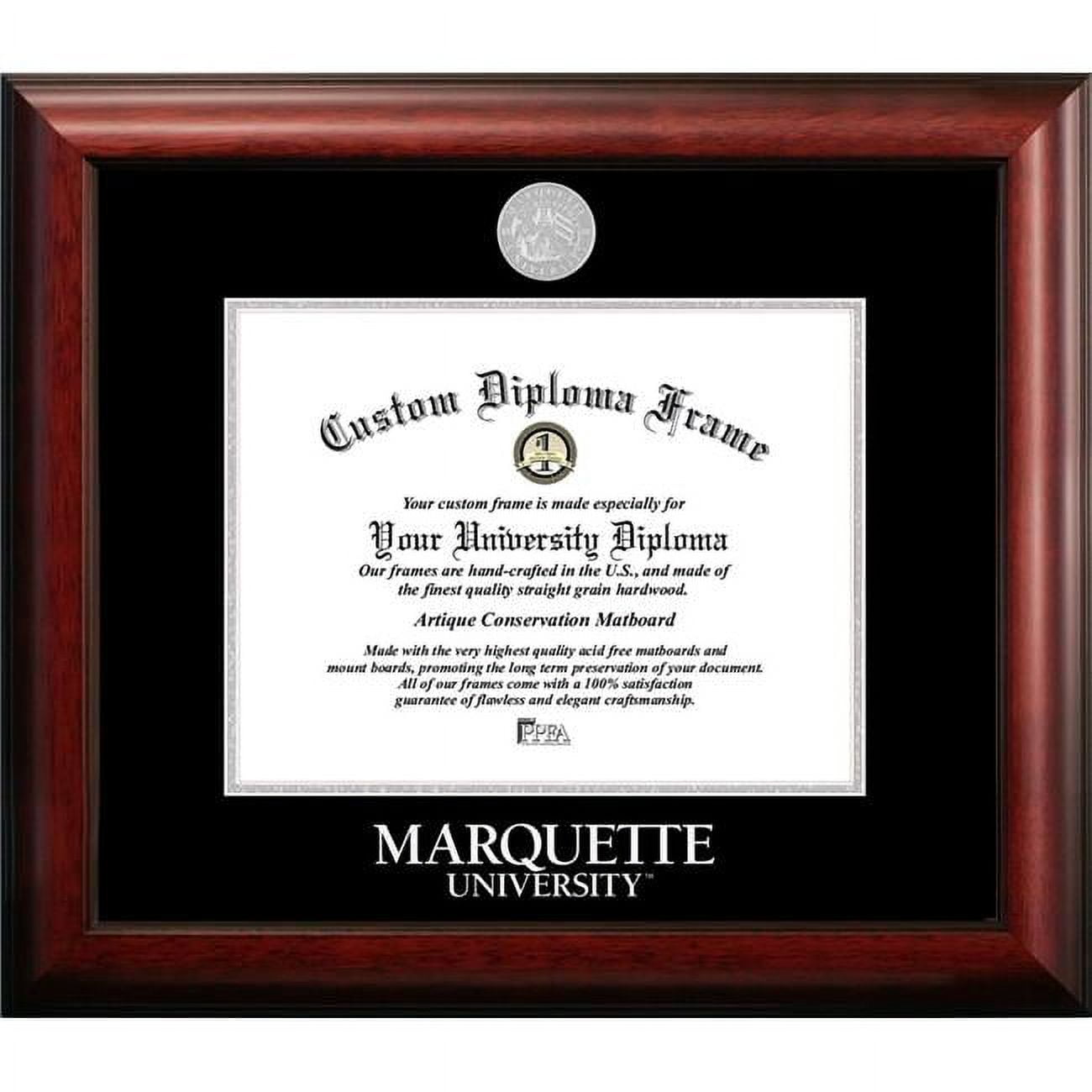 WI999SED-129 12 x 9 in. Marquette University Silver Embossed Diploma Frame