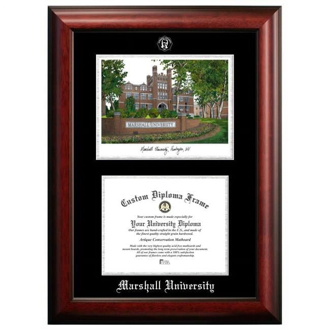 11 x 8.5 in. Marshall University Silver Embossed Diploma Frame with Lithograph