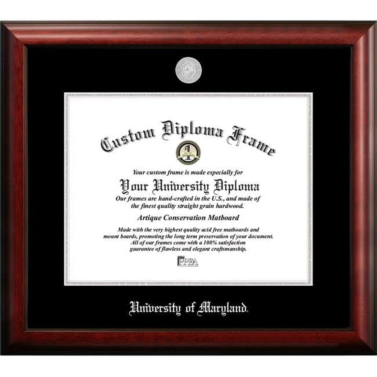 MD998SED-1713 17 x 13 in. University of Maryland Silver Embossed Diploma Frame