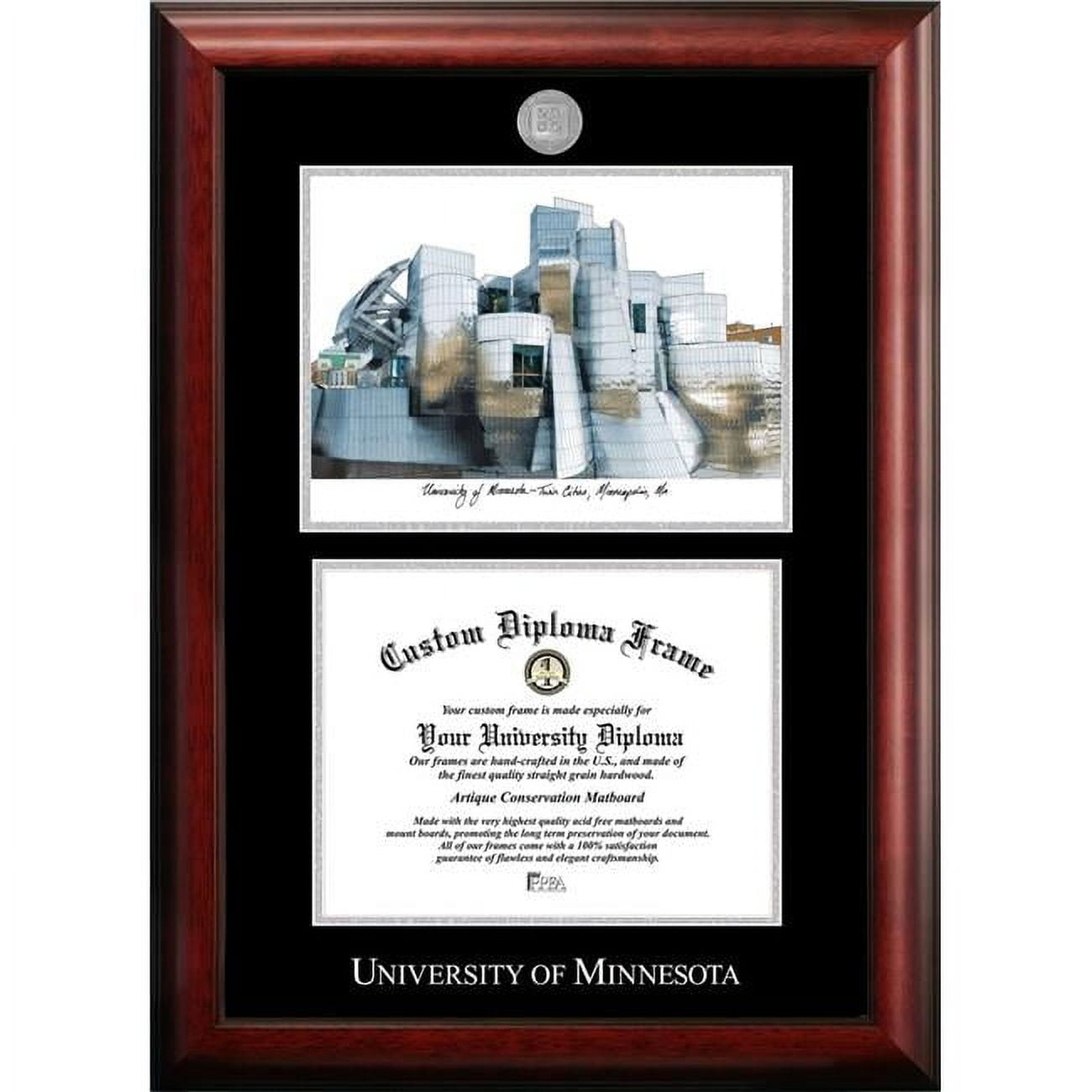 MN999LSED-1185 11 x 8.5 in. University of Minnesota Silver Embossed Diploma Frame with Lithograph