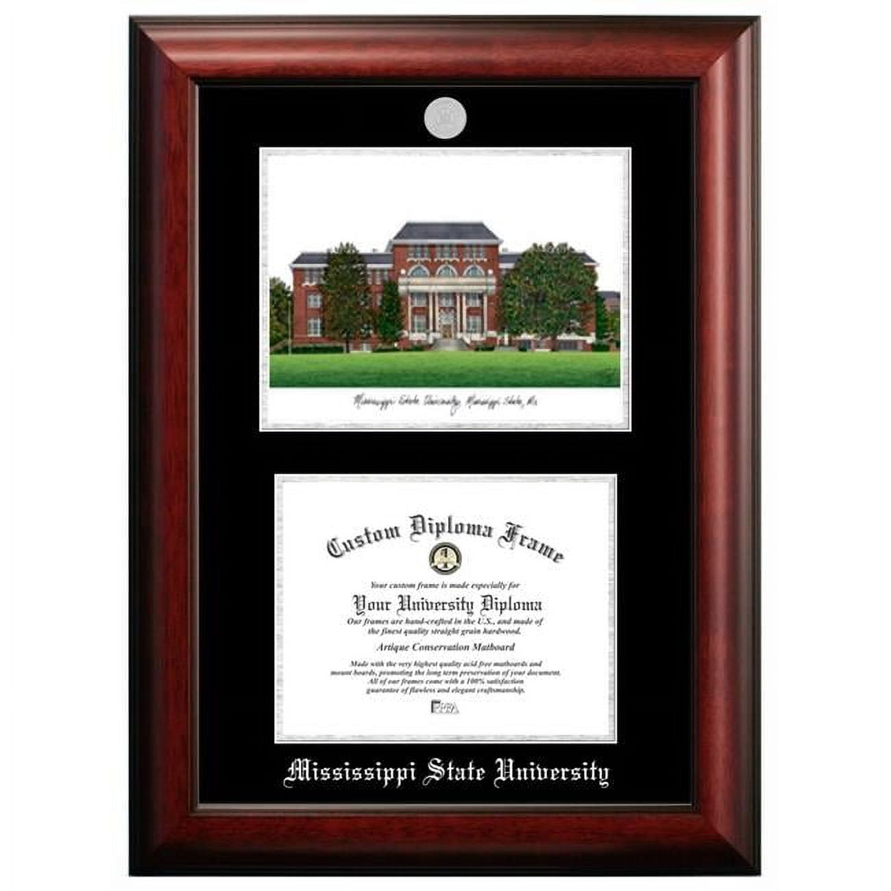 MS997LSED-1185 11 x 8.5 in. Mississippi State University Silver Embossed Diploma Frame with Lithograph