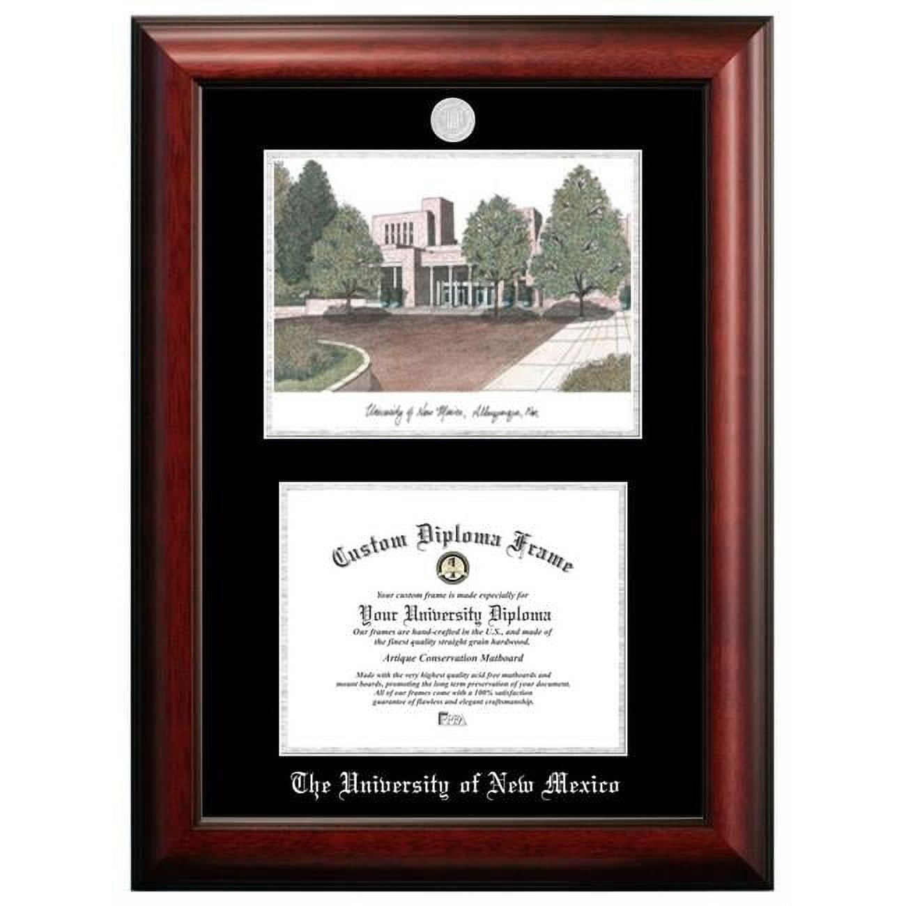 NM999LSED-1185 11 x 8.5 in. University of New Mexico Silver Embossed Diploma Frame with Lithograph