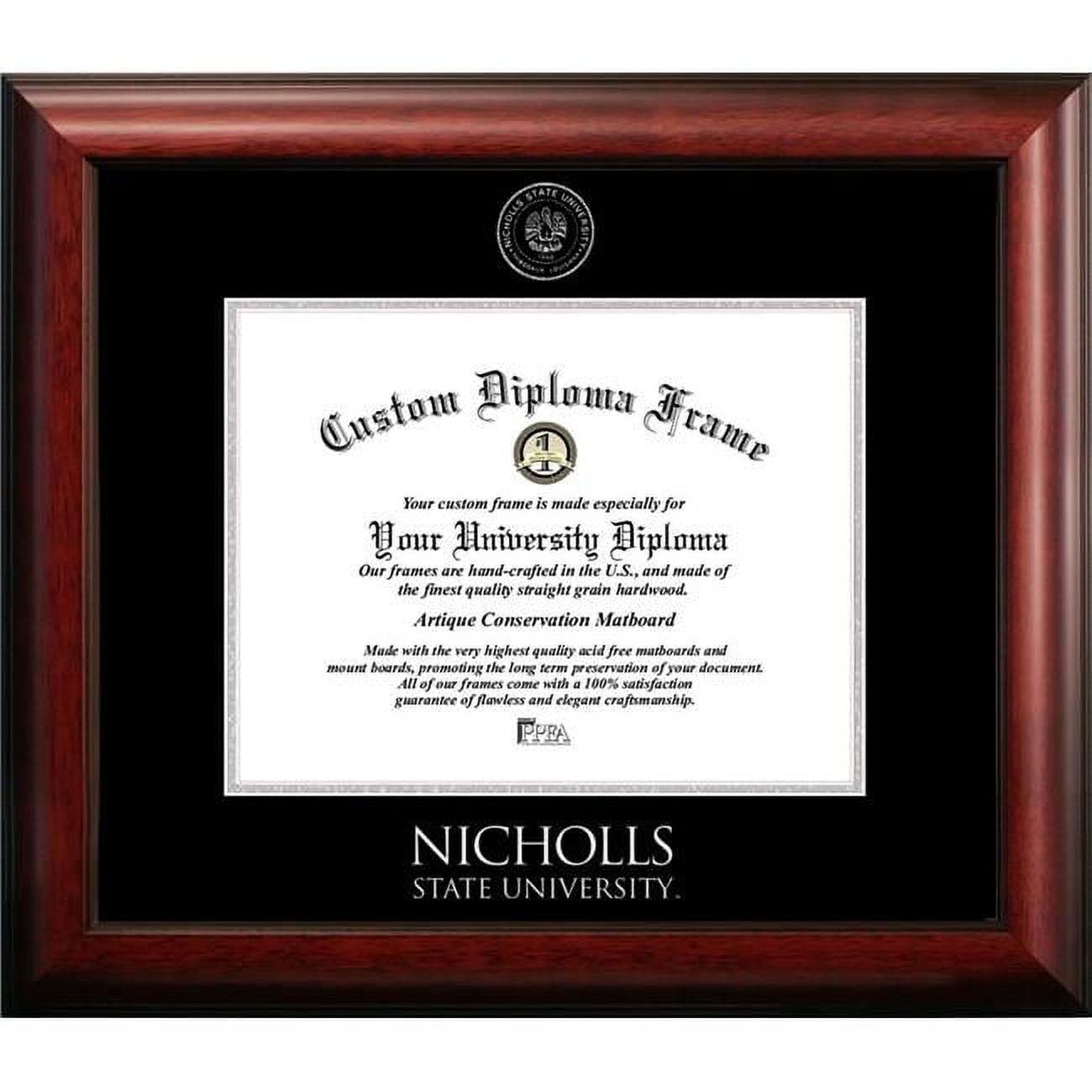 11 x 8.5 in. Nicholls State University Silver Embossed Diploma Frame