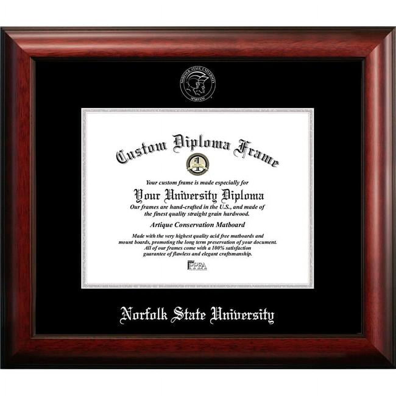 VA992SED-1185 11 x 8.5 in. Norfolk State University Silver Embossed Diploma Frame