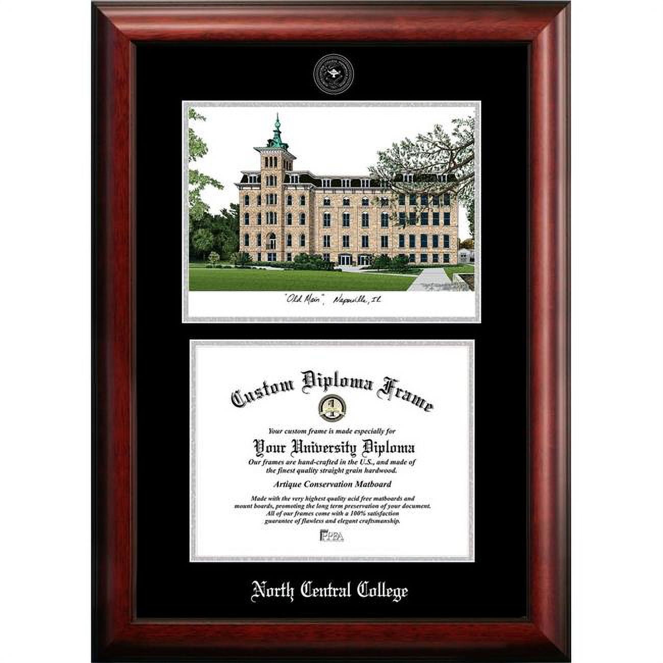 IL984LSED-1185 11 x 8.5 in. North Central College Silver Embossed Diploma Frame with Lithograph