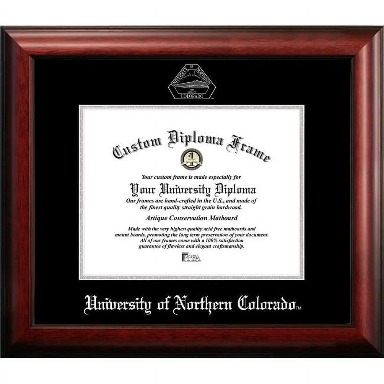 10 x 8 in. University of Northern Colorado Silver Embossed Diploma Frame