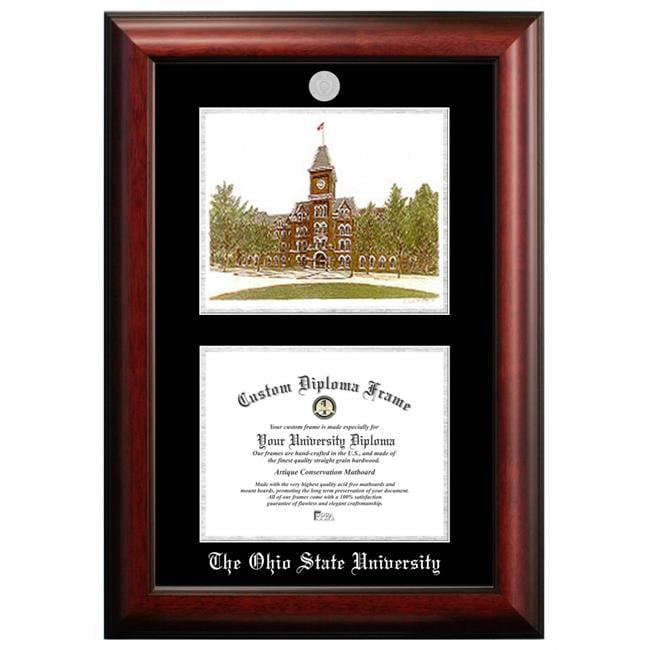 11 x 8.5 in. Ohio State University Silver Embossed Diploma Frame with Lithograph