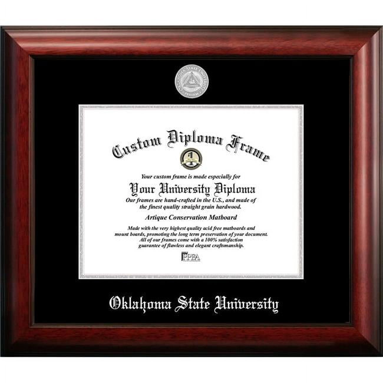 OK999SED-1185 11 x 8.5 in. Oklahoma State University Silver Embossed Diploma Frame