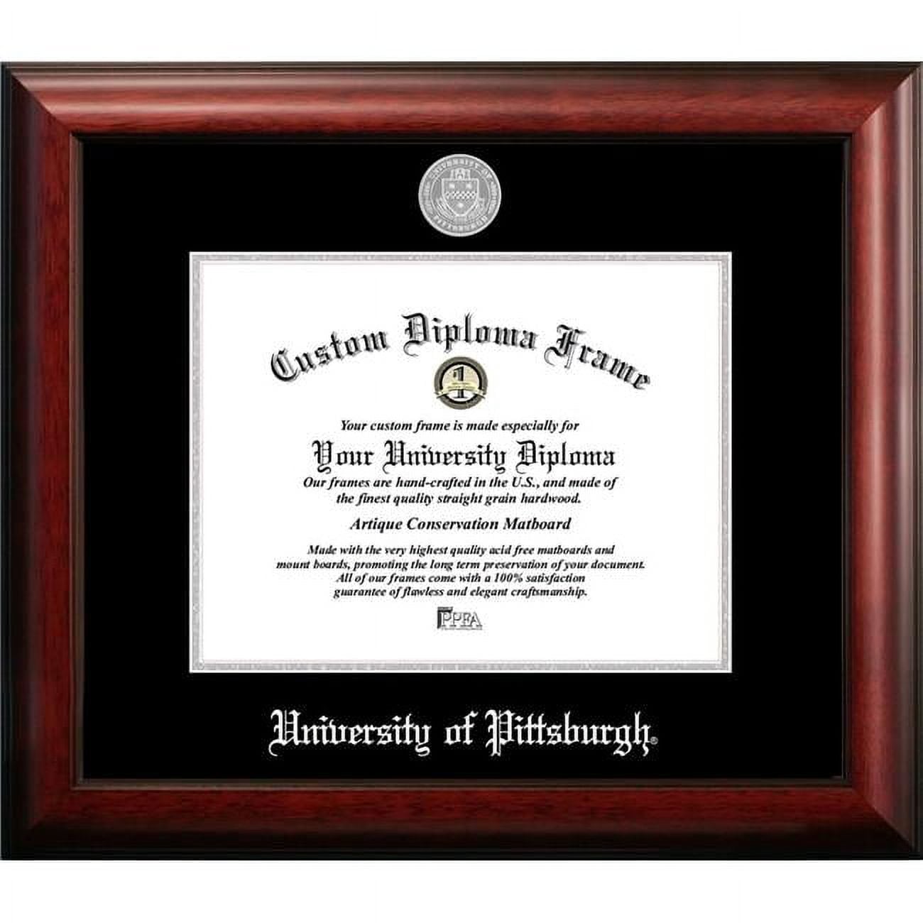 11 x 8.5 in. University of Pittsburgh Silver Embossed Diploma Frame
