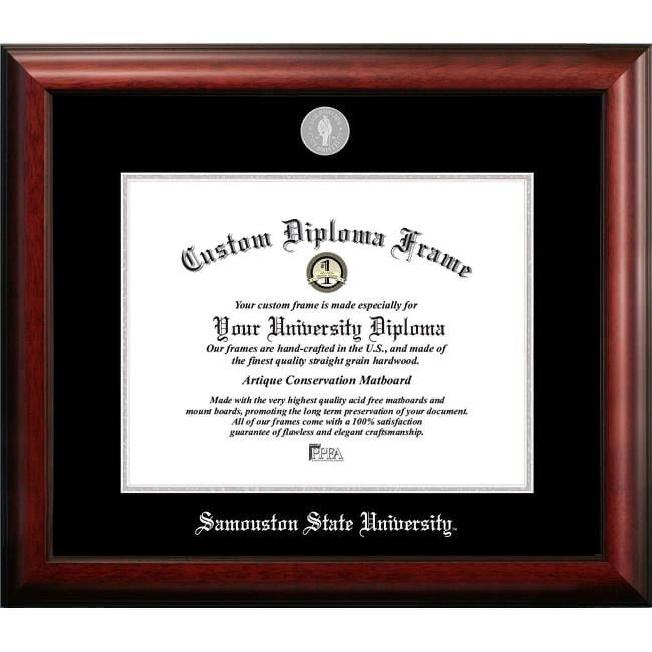 TX988SED-1411 14 x 11 in. Sam Houston State University Silver Embossed Diploma Frame