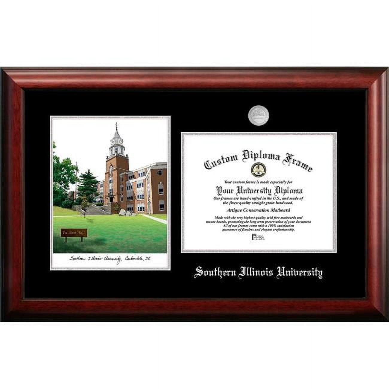 IL972LSED-1185 11 x 8.5 in. Southern Illinois University Silver Embossed Diploma Frame with Lithograph