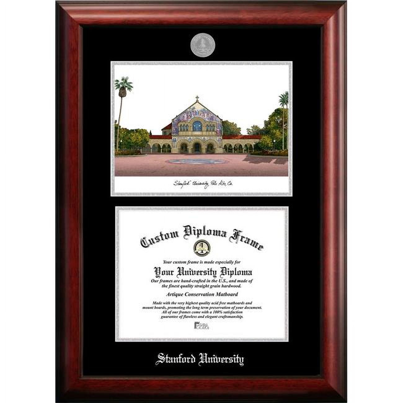 CA932LSED-1185 11 x 8.5 in. Stanford University Silver Embossed Diploma Frame with Lithograph