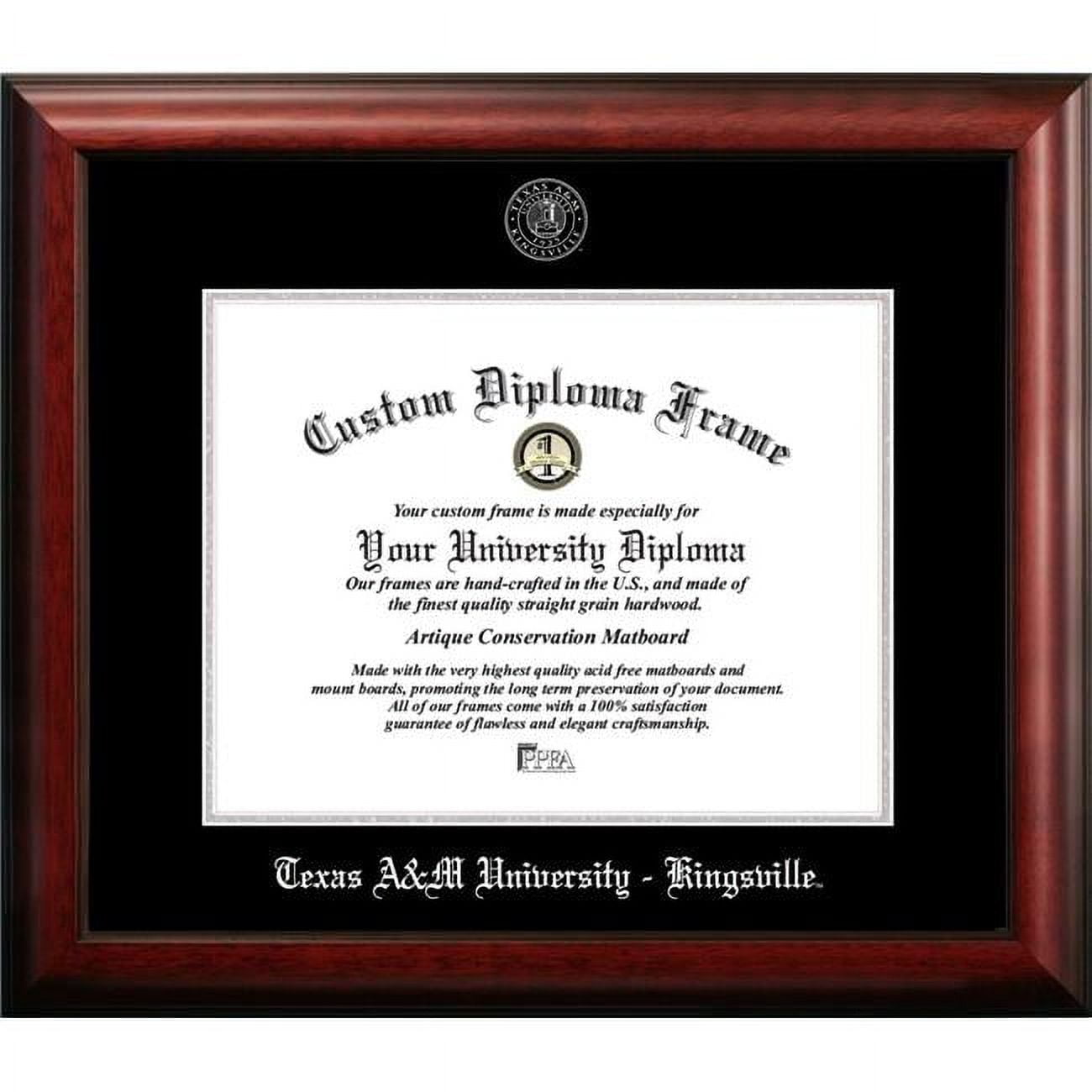 14 x 11 in. Texas A&M Kingsville University Silver Embossed Diploma Frame