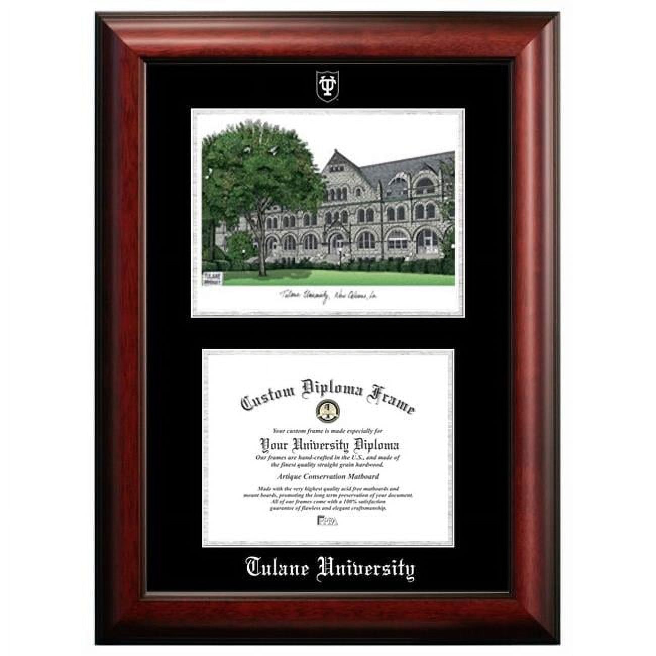 LA995LSED-1185 11 x 8.5 in. Tulane University Silver Embossed Diploma Frame with Lithograph