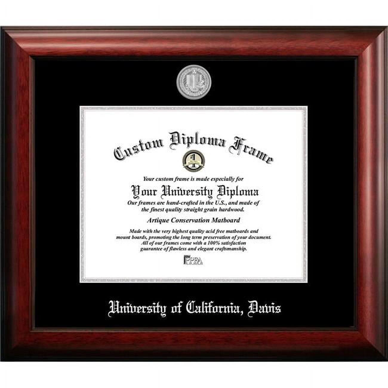 CA942SED-1185 11 x 8.5 in. University of California Davis Silver Embossed Diploma Frame