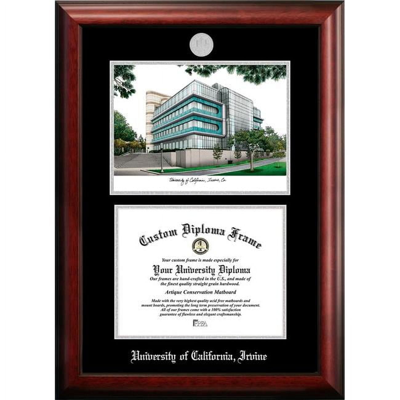 CA933LSED-1185 11 x 8.5 in. University of California Irvine Silver Embossed Diploma Frame with Lithograph