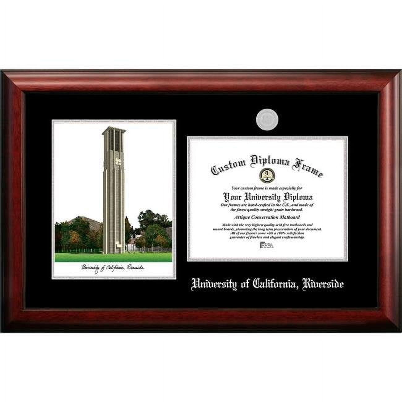 CA941LSED-1185 11 x 8.5 in. University of California Riverside Silver Embossed Diploma Frame with Lithograph