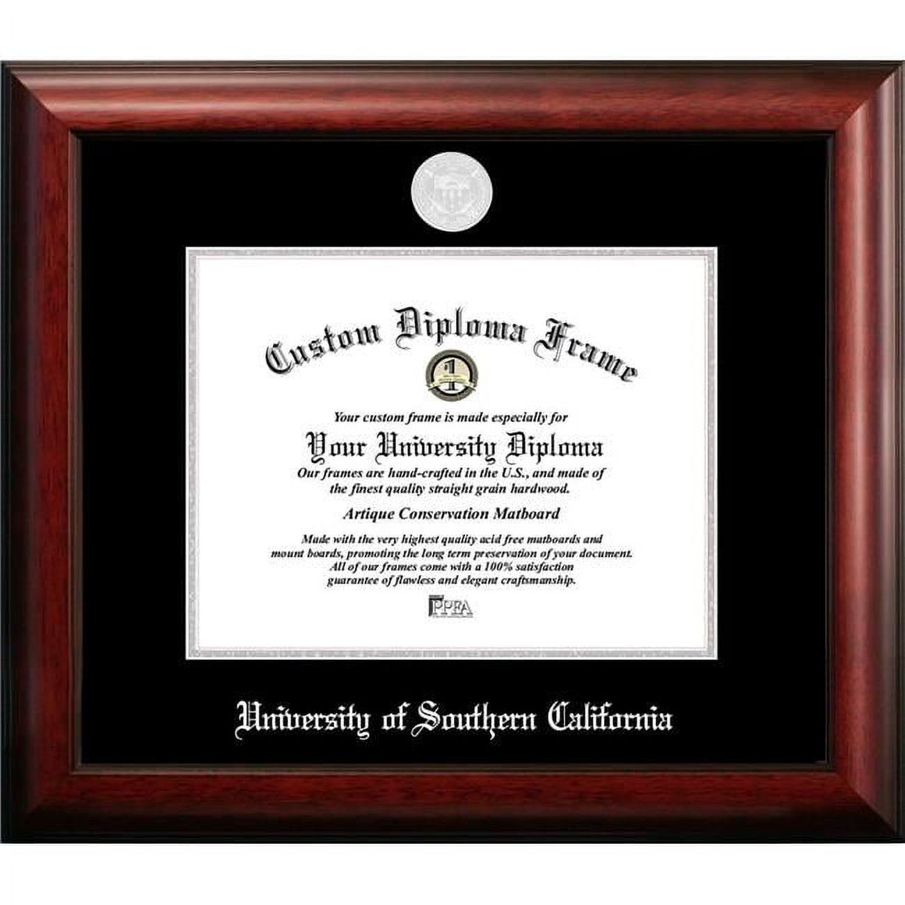 CA940SED-1185 11 x 8.5 in. University of Southern California Silver Embossed Diploma Frame