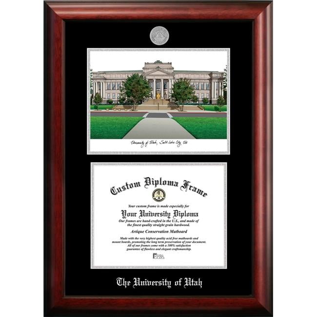 UT995LSED-1185 11 x 8.5 in. University of Utah Silver Embossed Diploma Frame with Lithograph