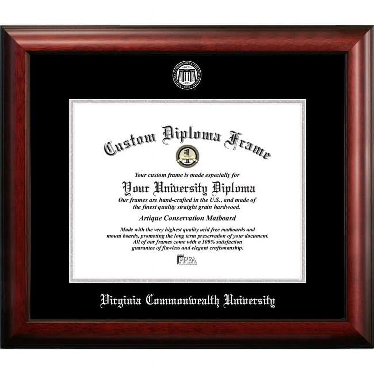 14 x 11 in. Virginia Commonwealth University Silver Embossed Diploma Frame