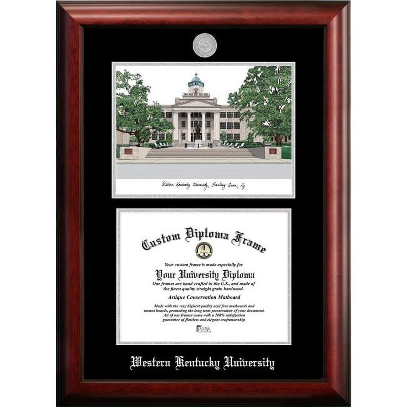 11 x 8.5 in. Western Kentucky University Silver Embossed Diploma Frame with Lithograph