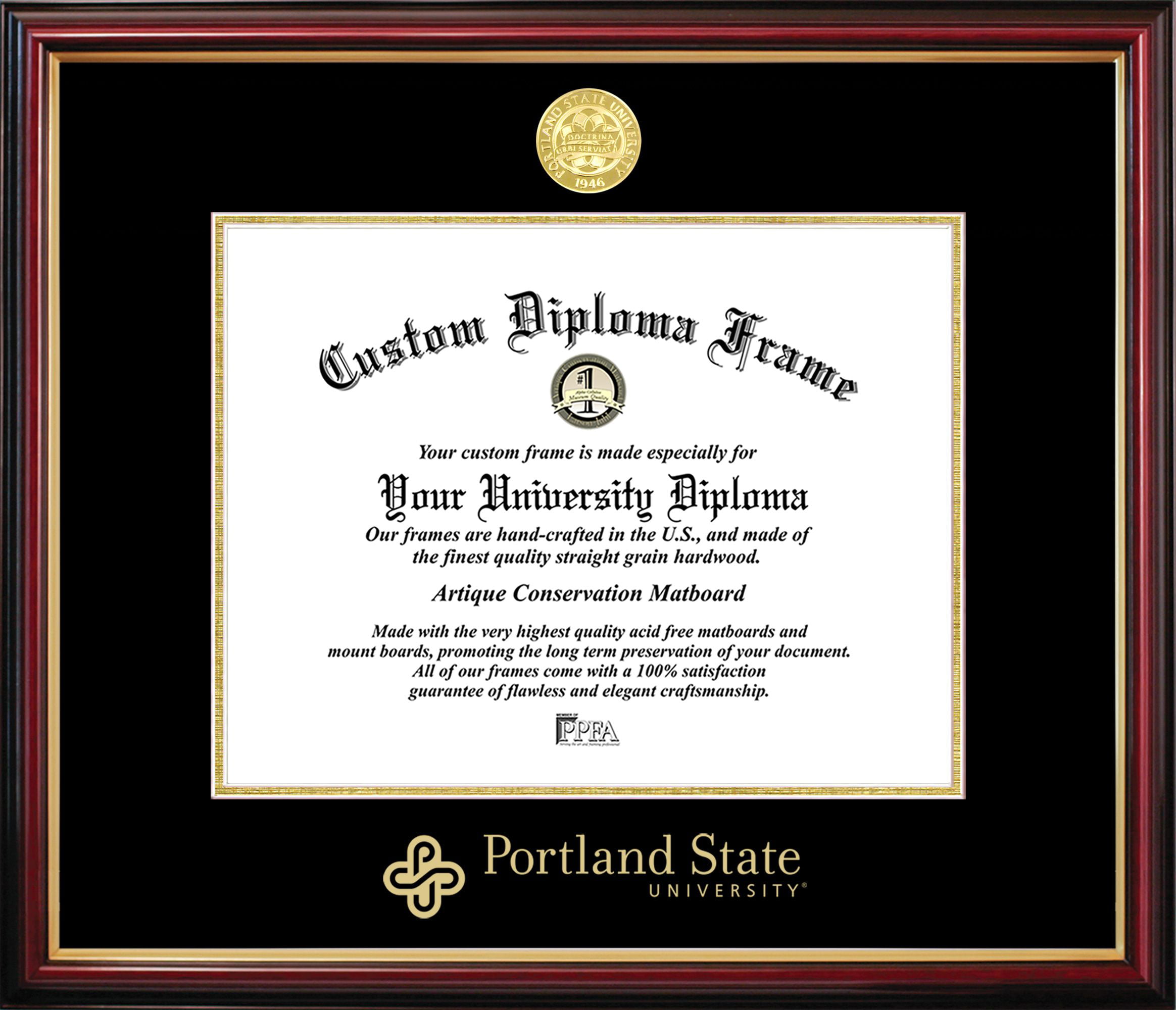 OR991PMGED-108 Portland State University Petite Diploma Frame