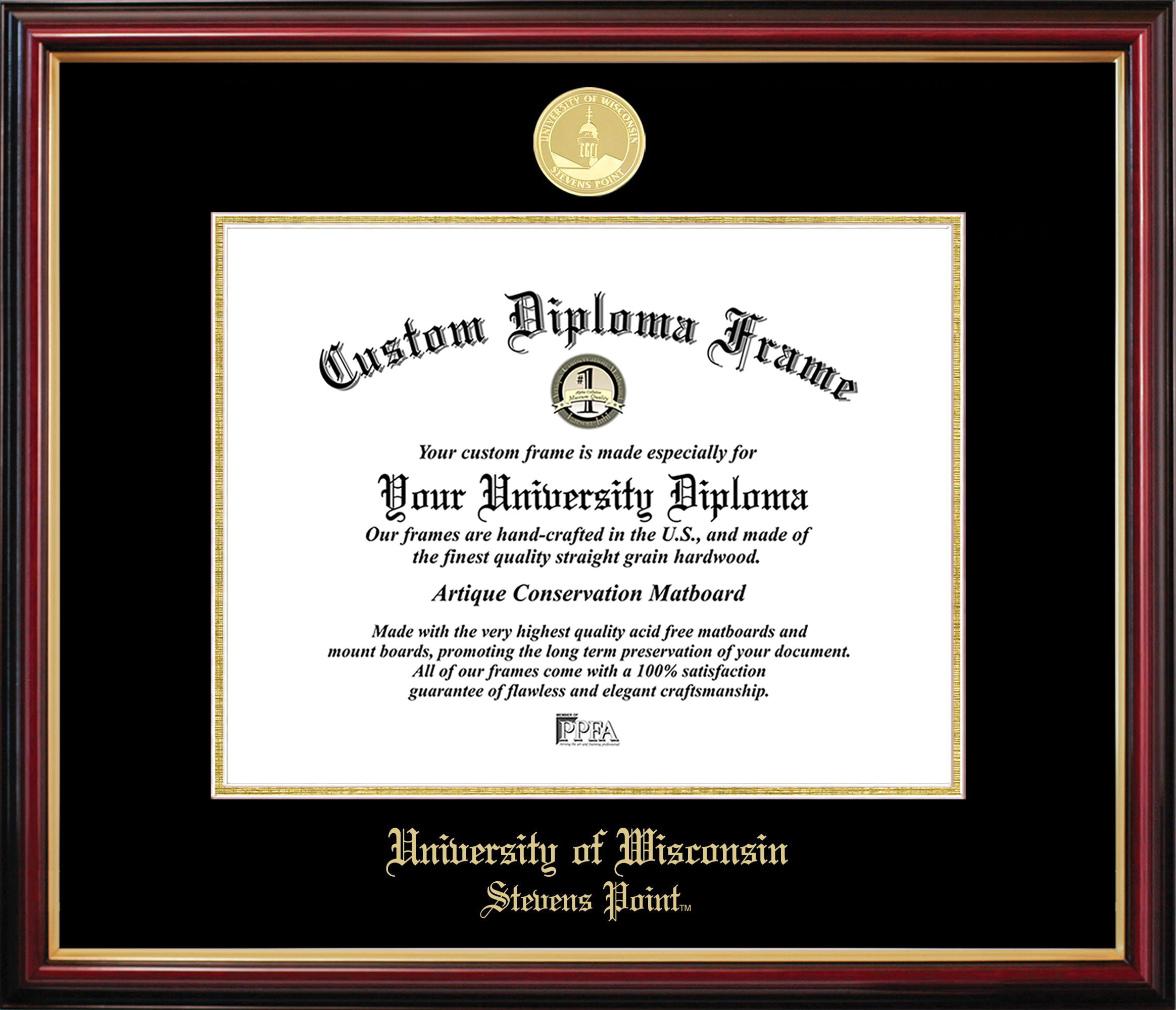WI993PMGED-108 University of Wisconsin-Stevens Point Petite Diploma Frame