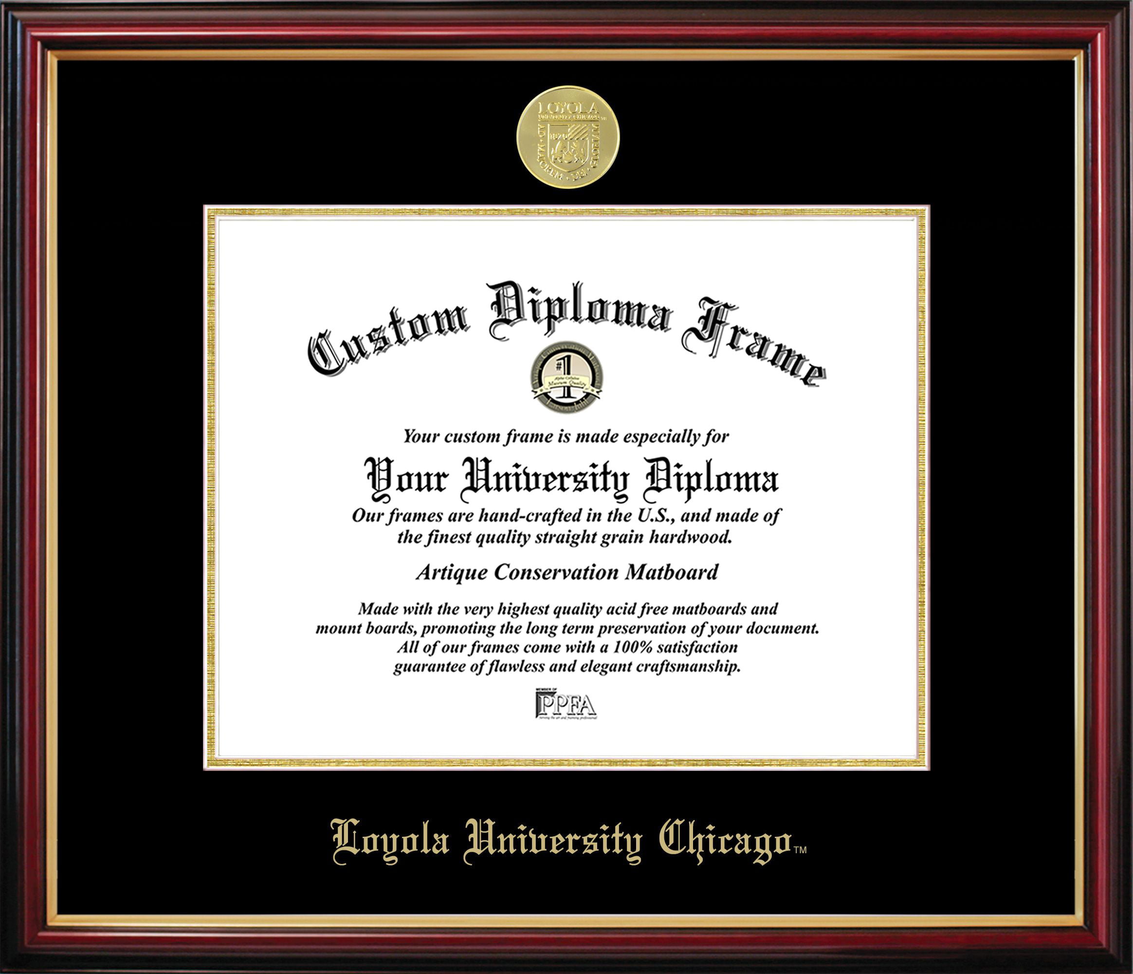 IL970PMGED-1185 Loyola Chicago University Petite Diploma Frame