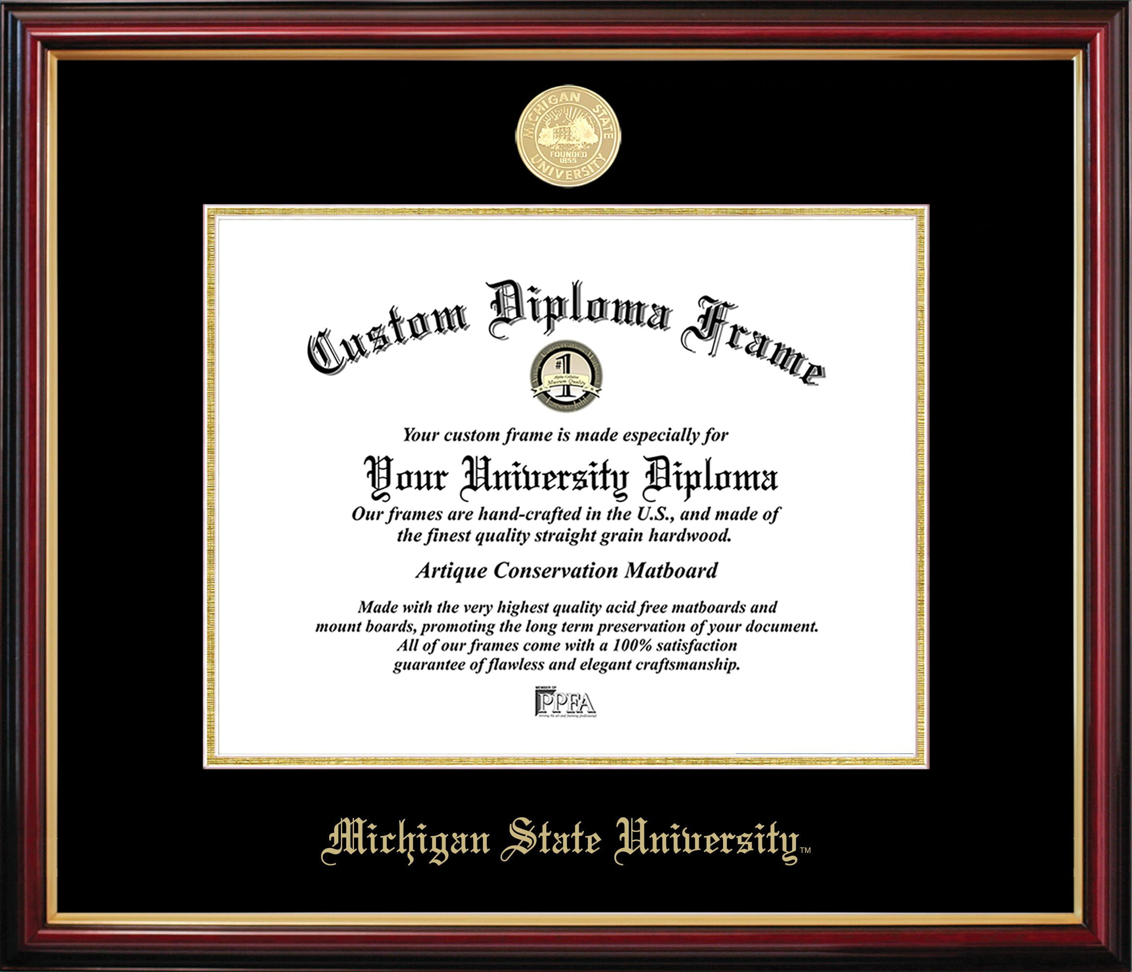 MI987PMGED-1185 Michigan State University Petite Diploma Frame