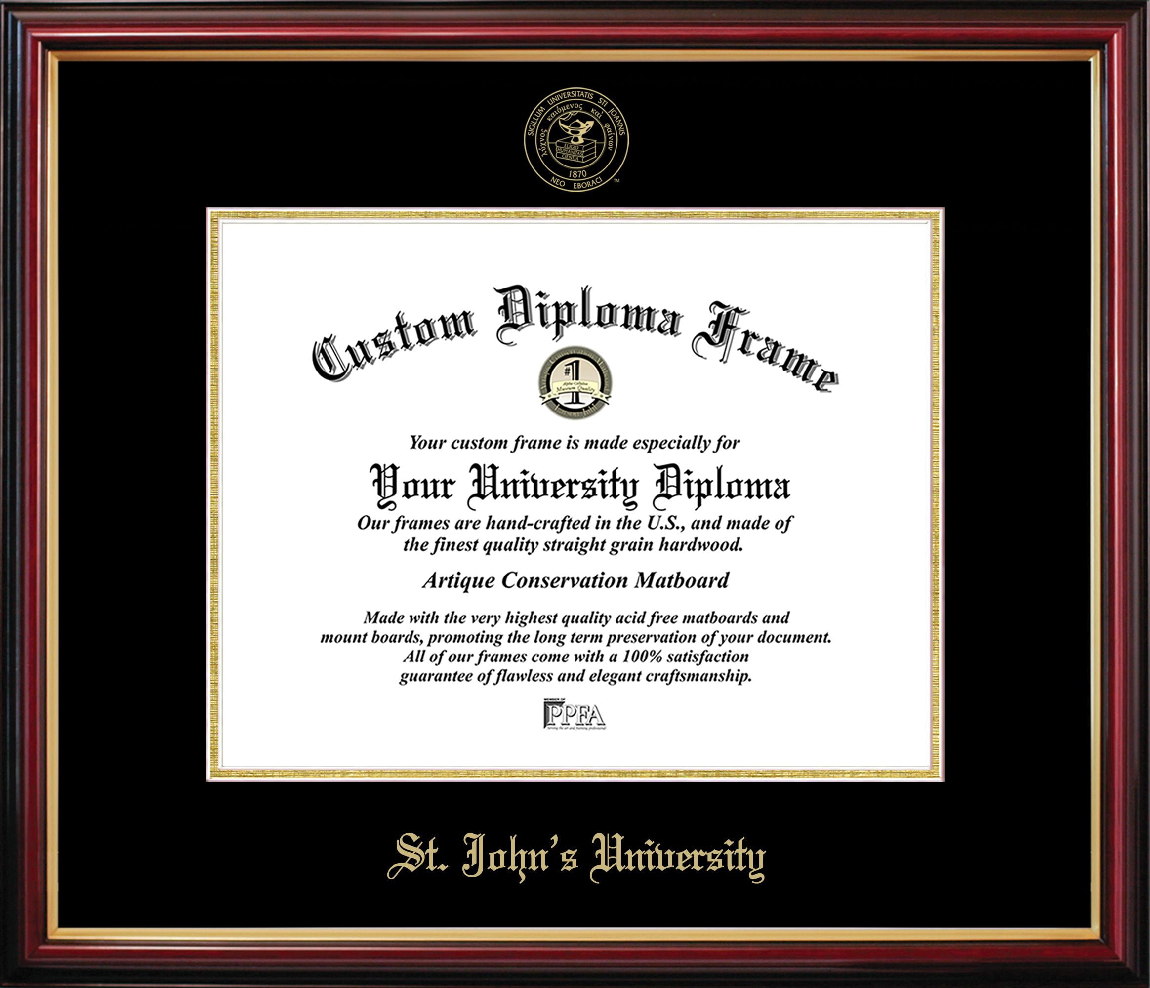 NY998PMGED-1185 St. Johns University Petite Diploma Frame