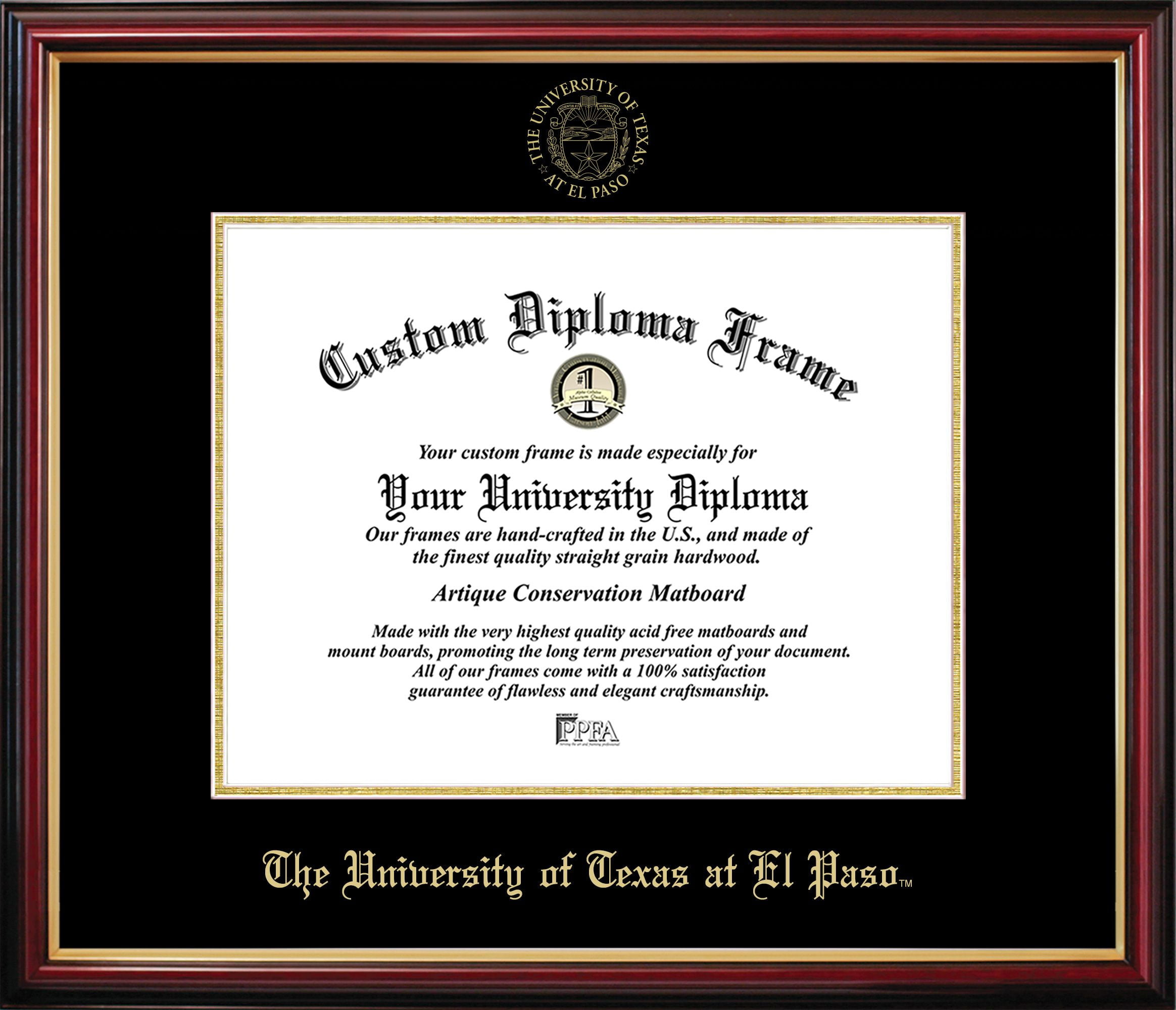 TX951PMGED-1185 UT El Paso Petite Diploma Frame