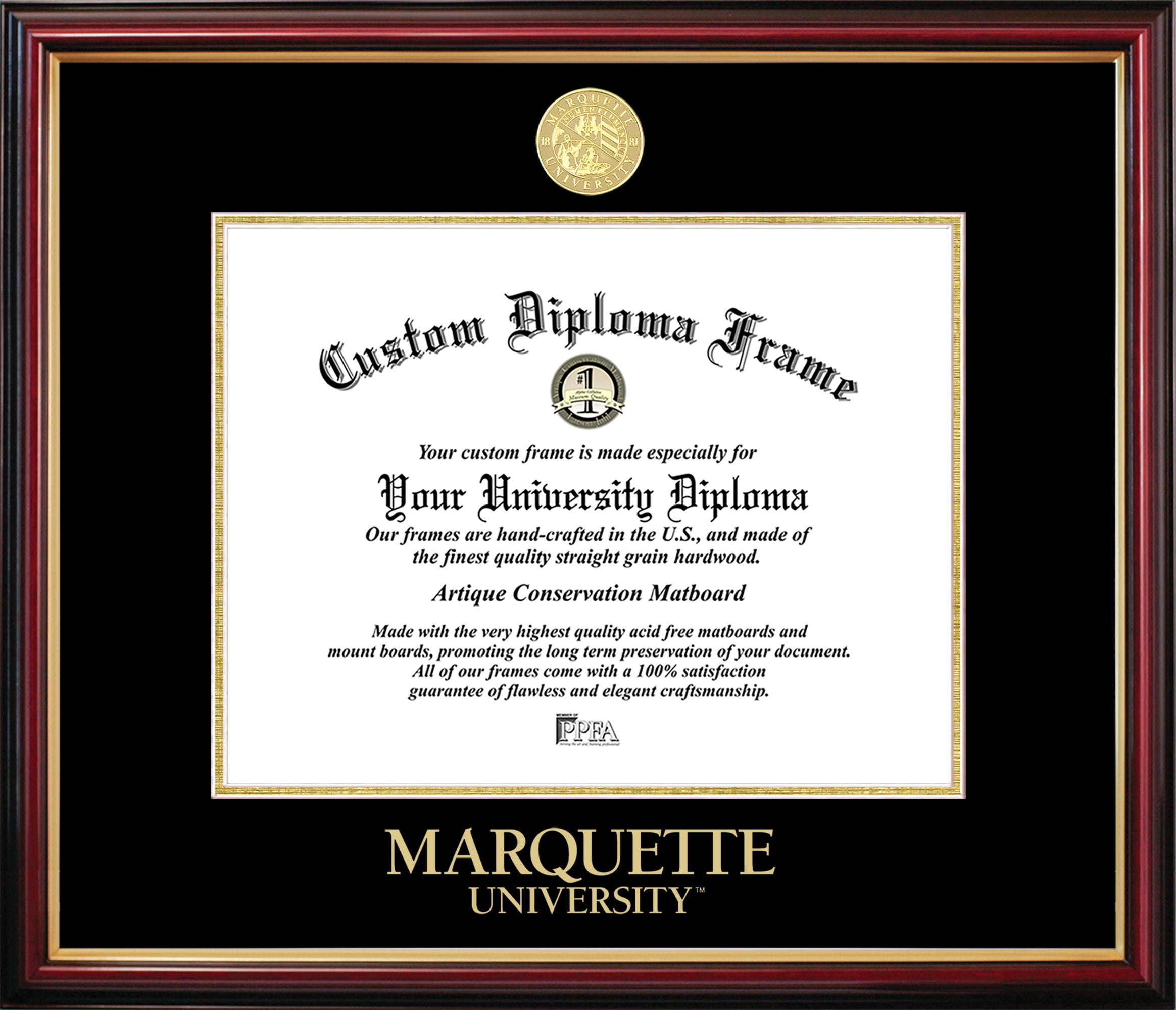 WI999PMGED-129 Marquette University Petite Diploma Frame