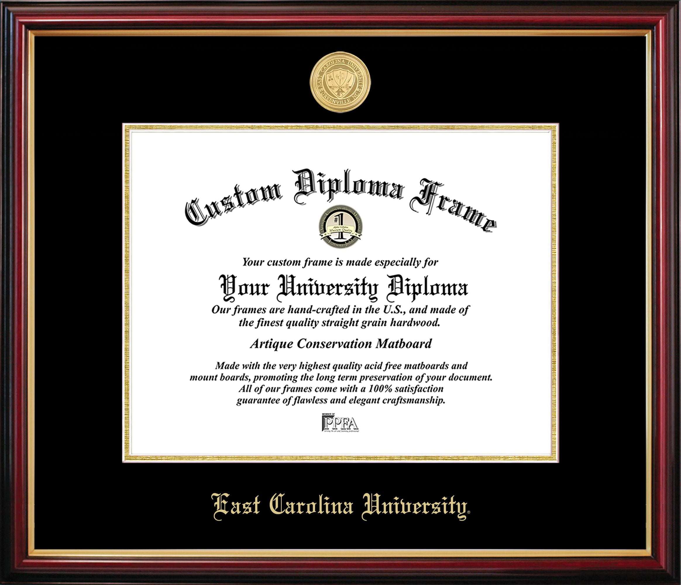 NC995PMGED-1411 East Carolina University Petite Diploma Frame