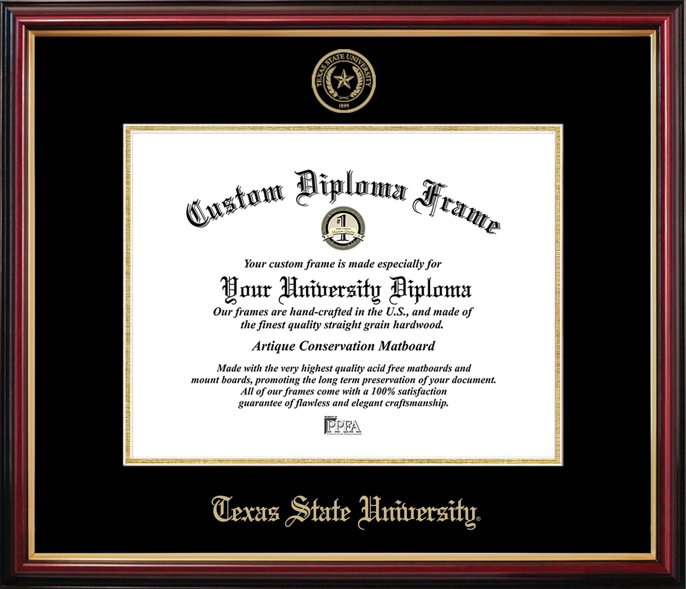 TX956PMGED-1411 Texas State University Petite Diploma Frame