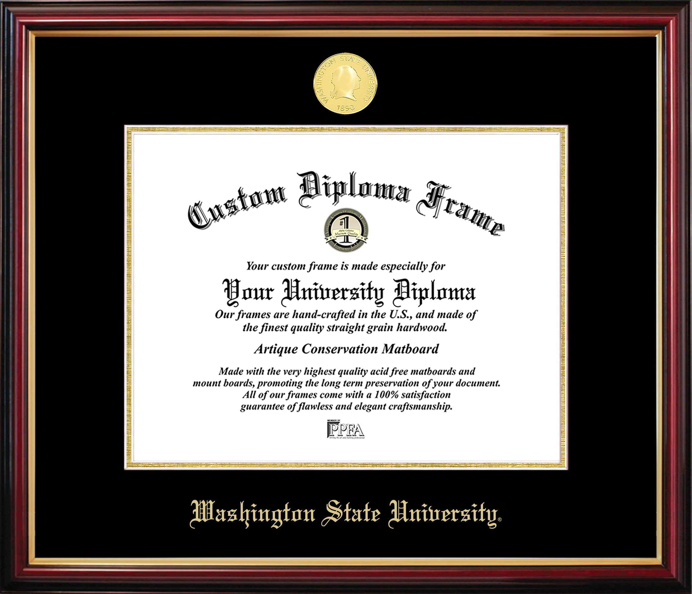 WA996PMGED-1411 Washington State University Petite Diploma Frame