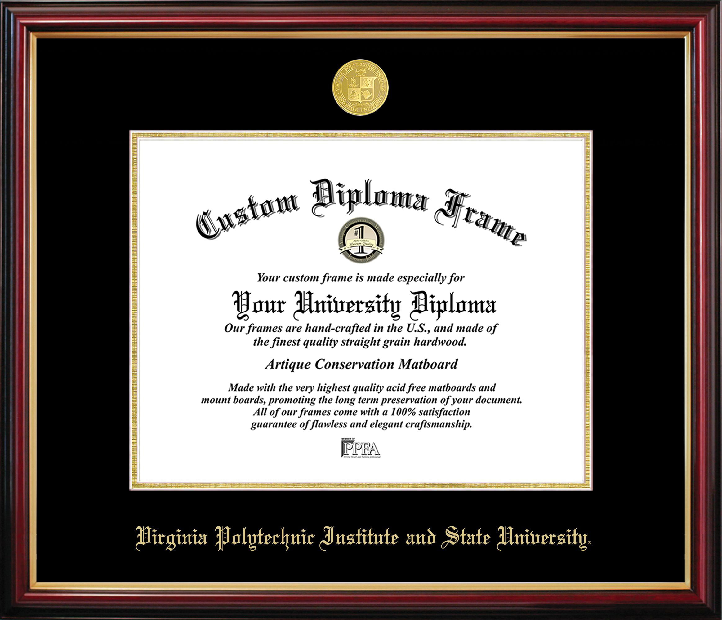 VA999PMGED-155135 Virginia Tech University Petite Diploma Frame