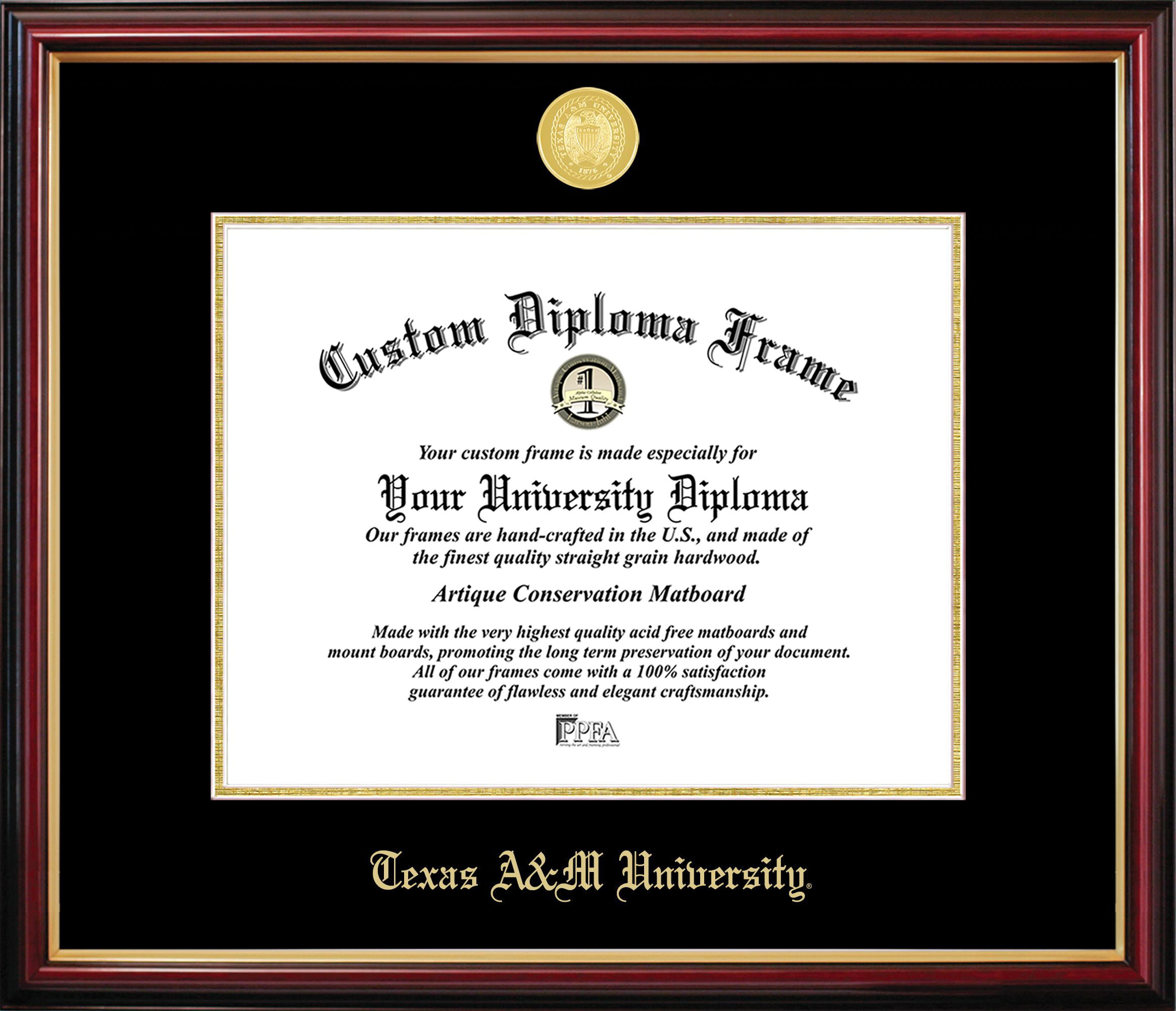 TX953PMGED-16125 Texas A&M University Petite Diploma Frame
