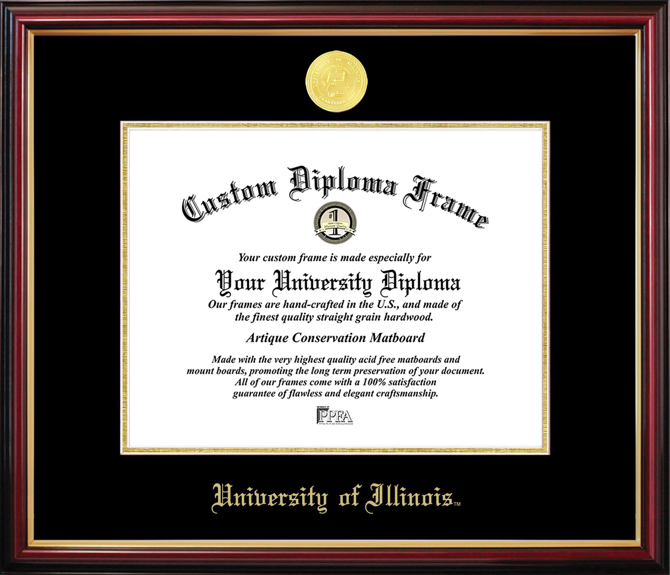 IL976PMGED-1185 University of Illinois Petite Diploma Frame