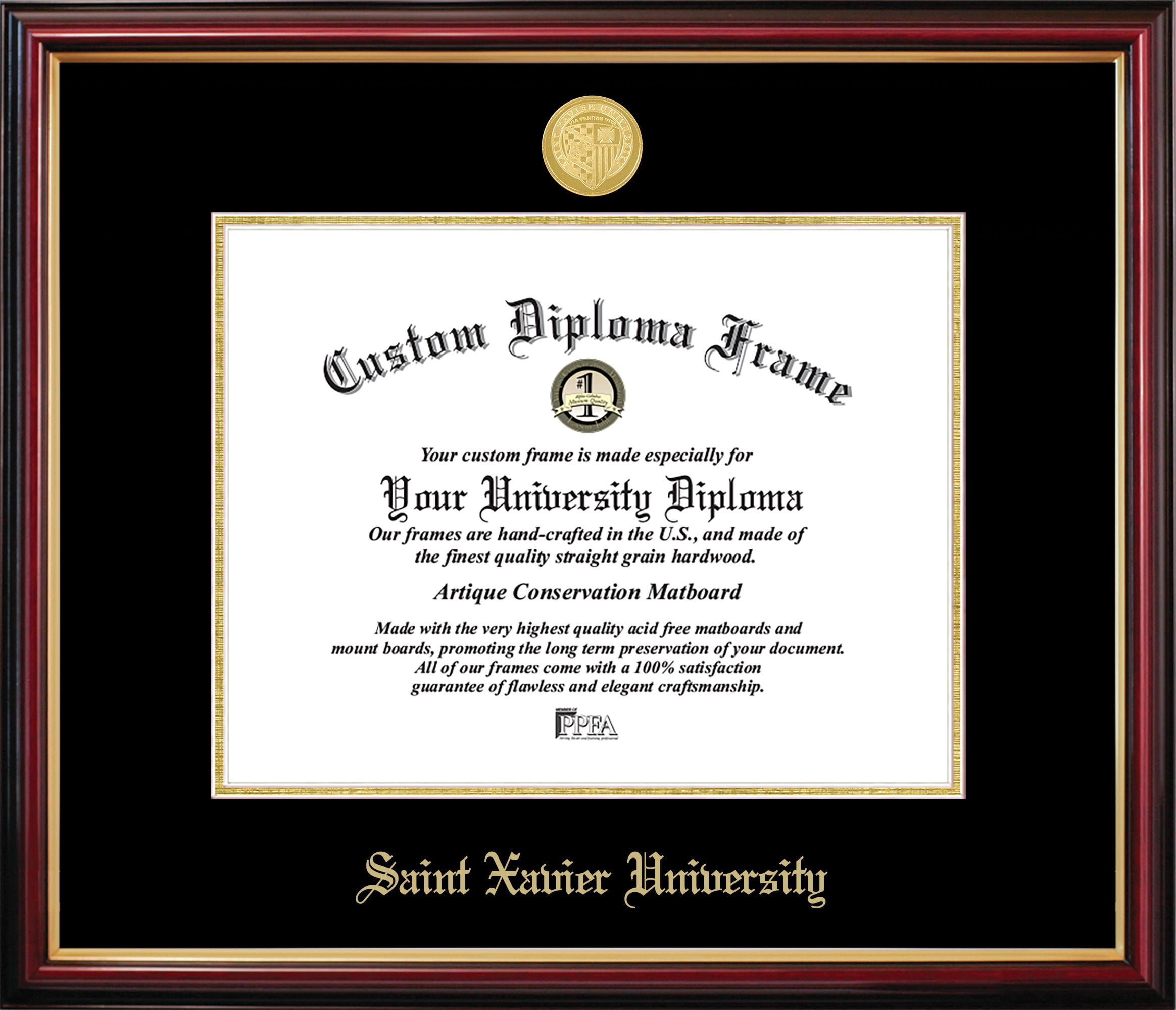 IL994PMGED-1185 Saint Xavier University Chicago, IL Petite Diploma Frame