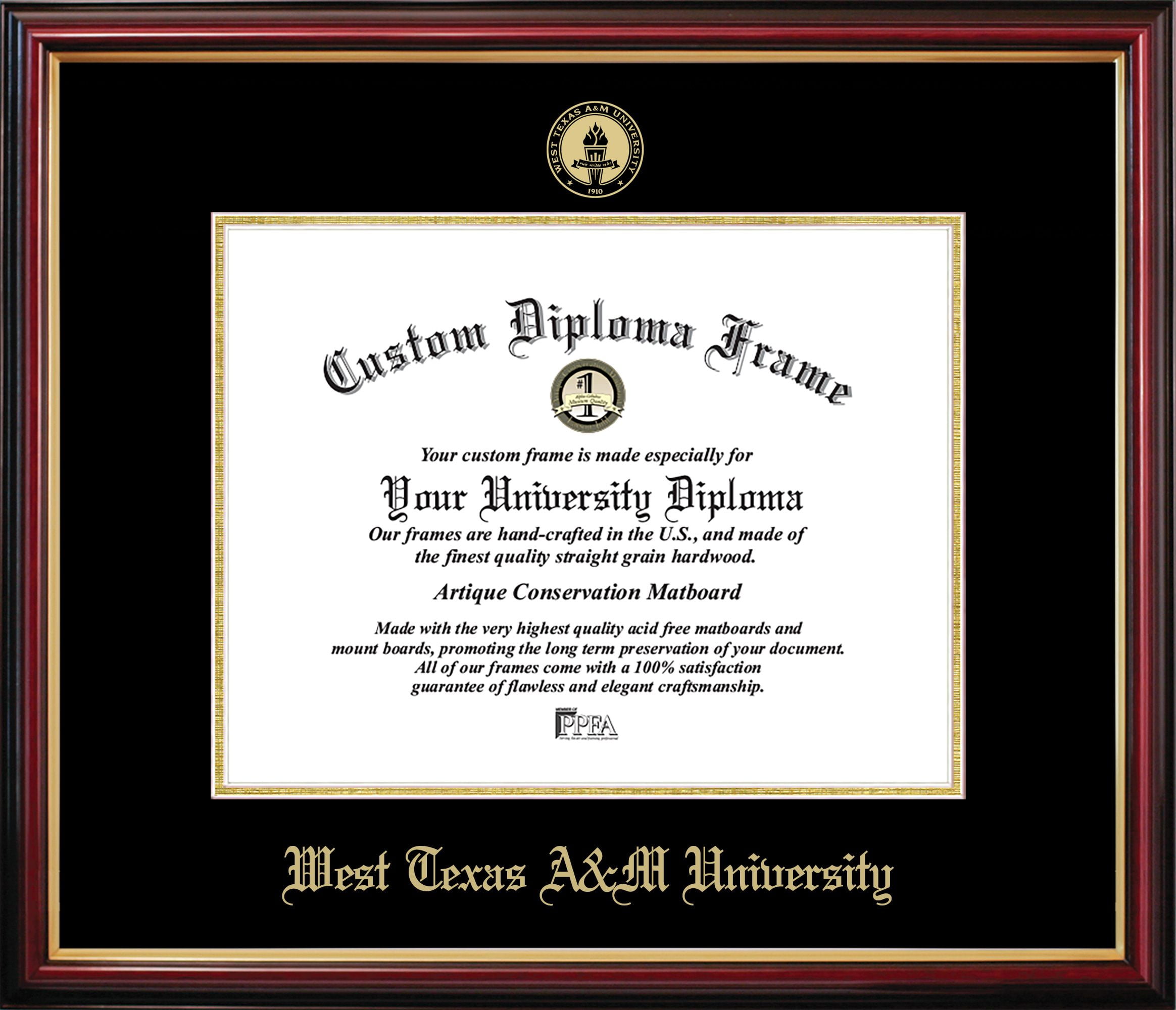 TX398PMGED-1411 West Texas A&M University Petite Diploma Frame