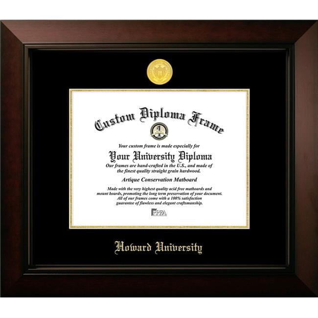 DC991LBCGED-1185 11 x 8.5 in. Howard University Bisons Legacy Embossed Diploma Frame, Black Cherry & Gold