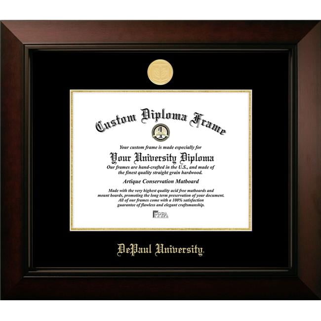 11 x 8.5 in. De Paul University Legacy Embossed Diploma Frame, Black Cherry & Gold