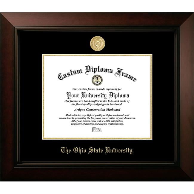 11 x 8.5 in. Ohio State Buckeyes University Legacy Embossed Diploma Frame, Black Cherry & Gold