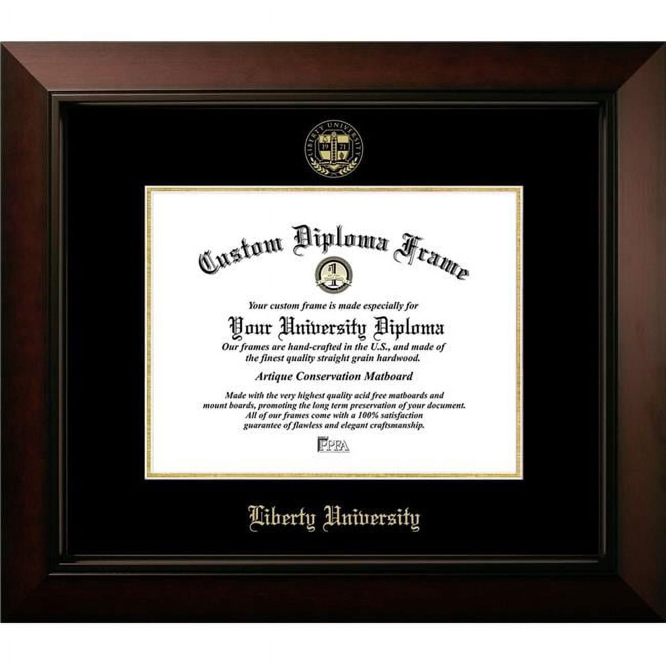 11 x 8.5 in. Liberty Flames Legacy Foil Seal Diploma Frame, Black Cherry