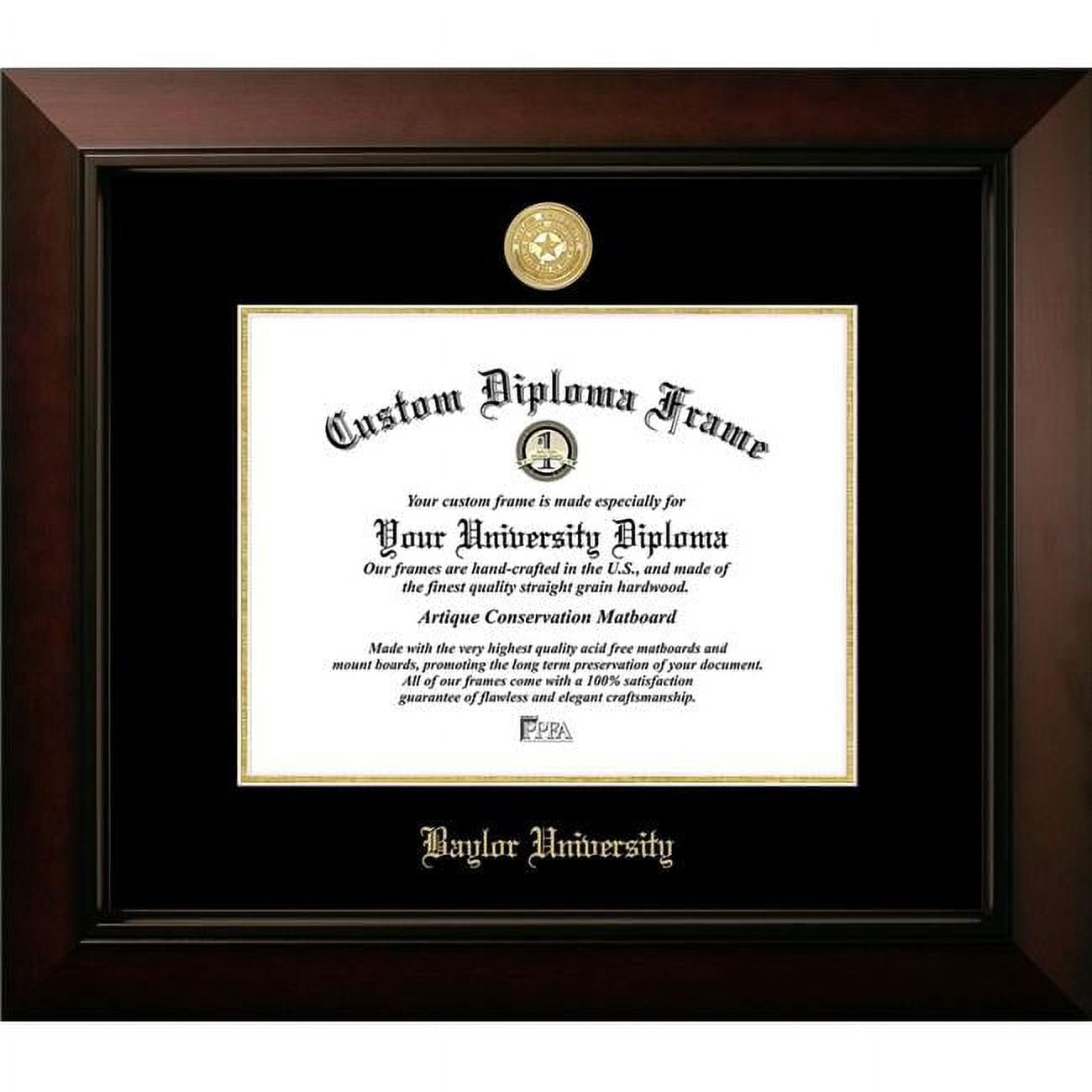 14 x 11 in. Baylor University Bears Legacy Embossed Diploma Frame, Black Cherry & Gold